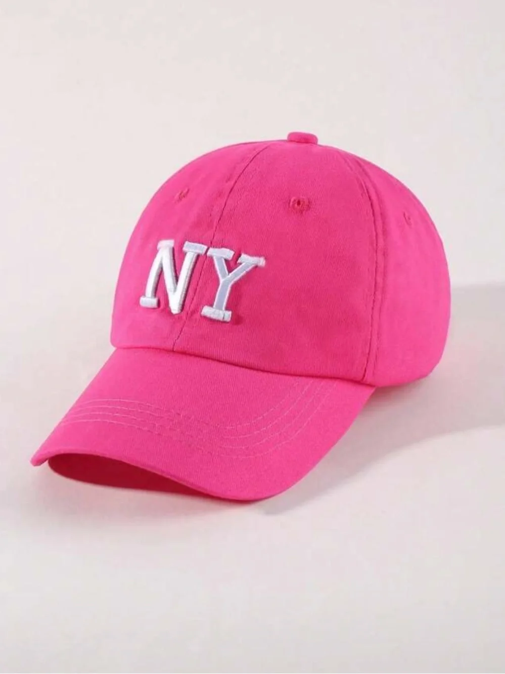 NY Embroidered Kids Baseball Cap - Pink